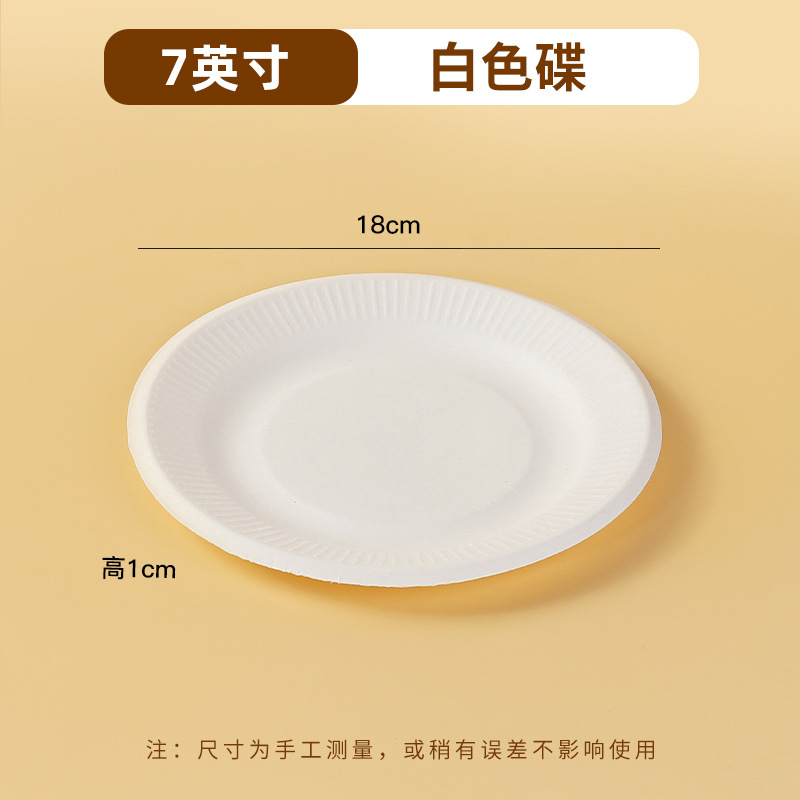 7 inch white bagasse plate 18 cm diameter