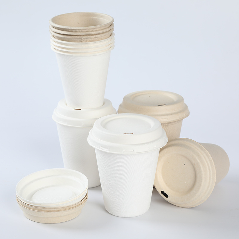 Real bagasse coffee cups and lids