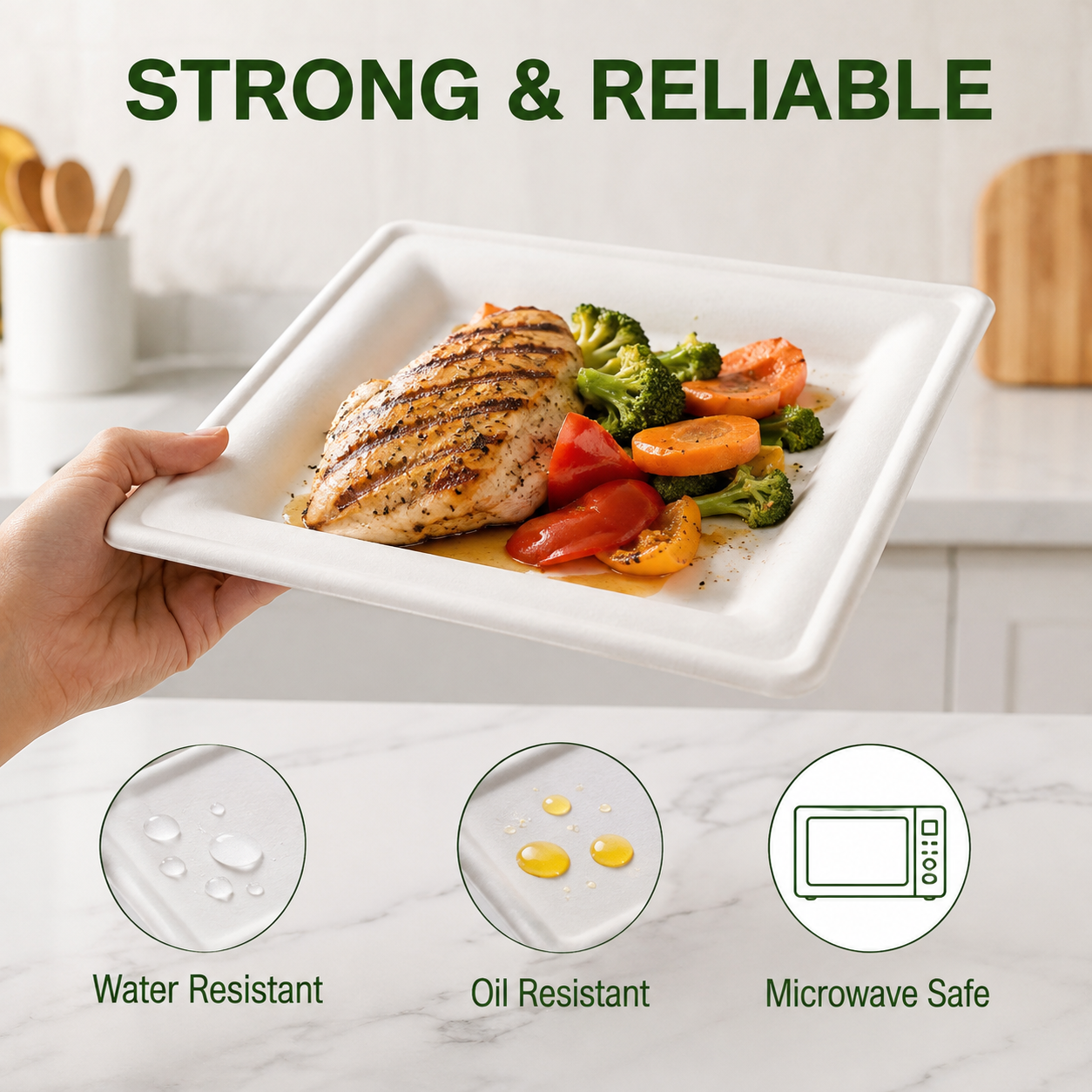 Square plates for catering parties and daily meals